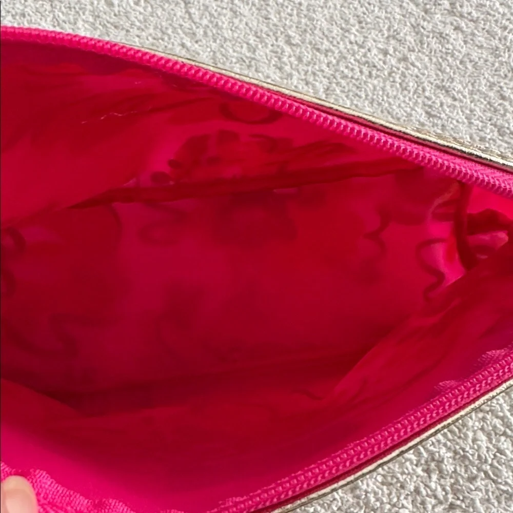 Lilly Pulitzer (Estes Lauder) floral shiny plastic zipper close makeup bag. New.